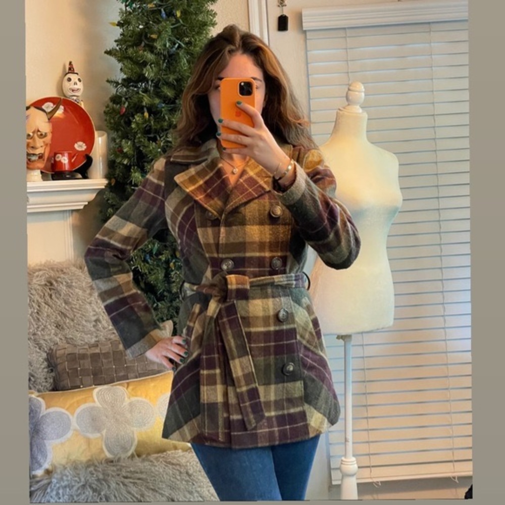 Maria vintage plaid coat